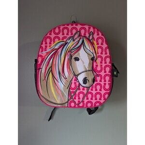 John Deere Horse Pink Girls Western Themed Small Backpack Hardshell
